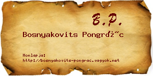 Bosnyakovits Pongrác névjegykártya